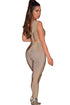 Sexy Khaki Cross Bust Bandage Jumpsuit